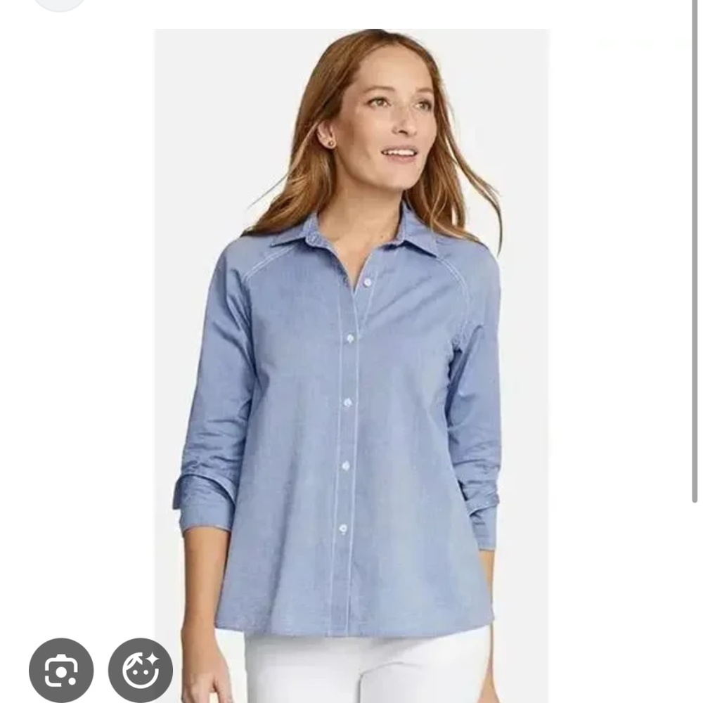 NWOT J. McLaughlin Chambray button front Hensley shirt S